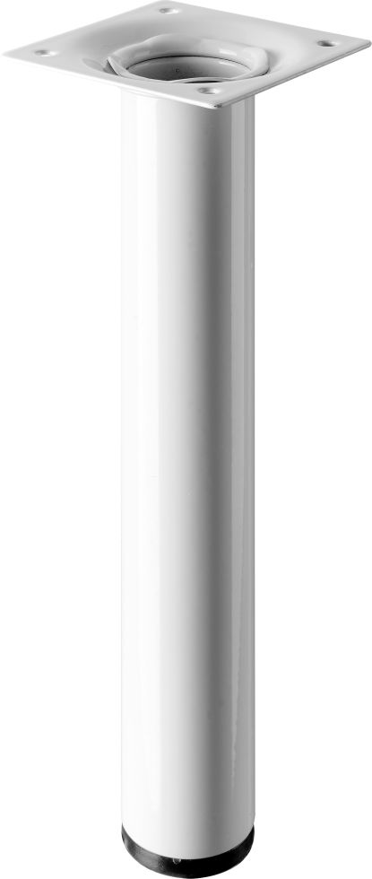 Hettich Tischbein 3,0 x 20 cm Stahl weiß - 1 Stück