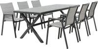 Primaster Garten-Essgruppe Milos 6 Personen Aluminium dunkelgrau/anthrazit
