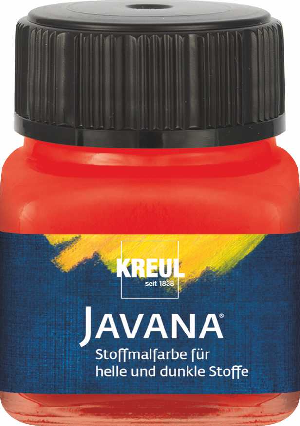 Kreul Javana Stoffmalfarbe für helle und dunkle Stoffe rot 20 ml GLO663150333