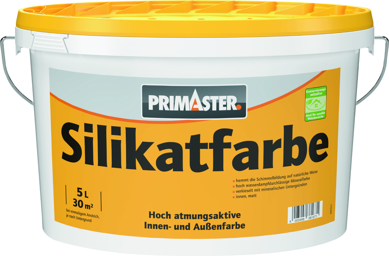 Primaster Silikatfarbe 5 L weiß stumpfmatt