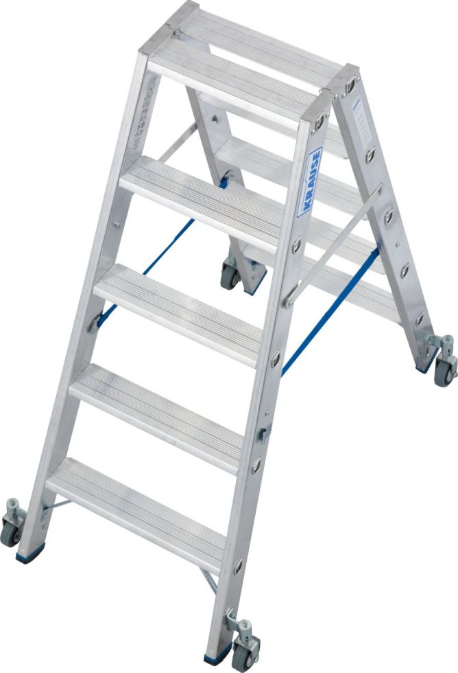 Krause Aluminium-Doppelleiter STABILO fahrbar 2,70 m