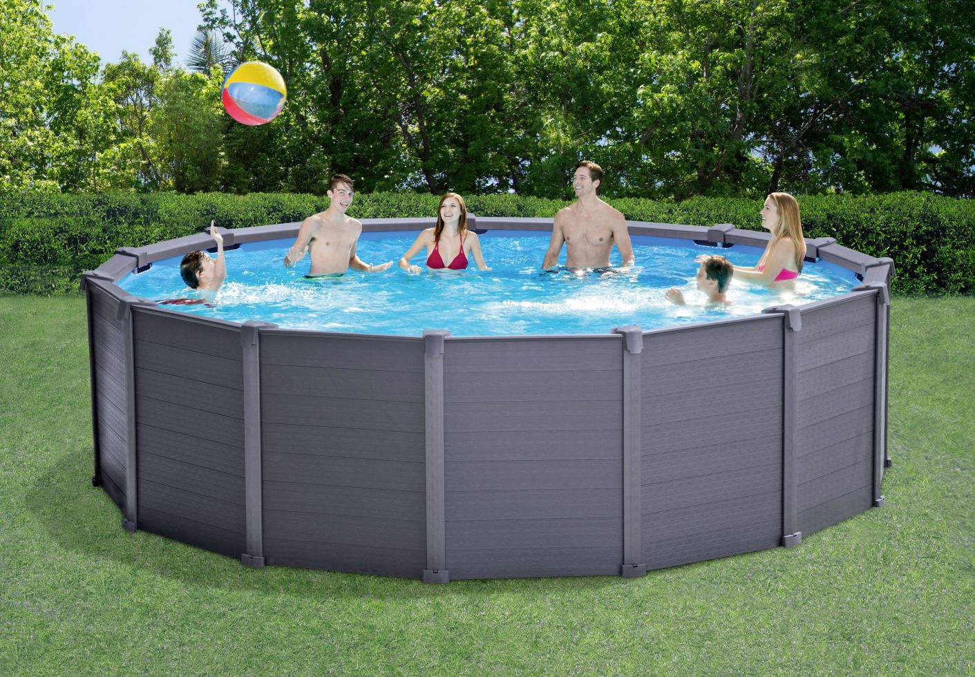 Intex Frame Pool Set Graphit Ø 478 x 124 cm kaufen Globus Baumarkt