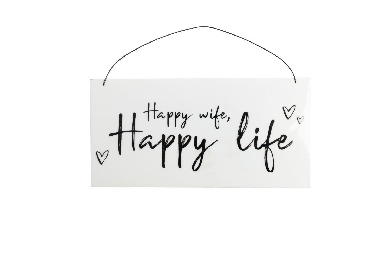Freese Holzschild Happy wife 22 x 11 x 0,6 cm cm GLO660406371