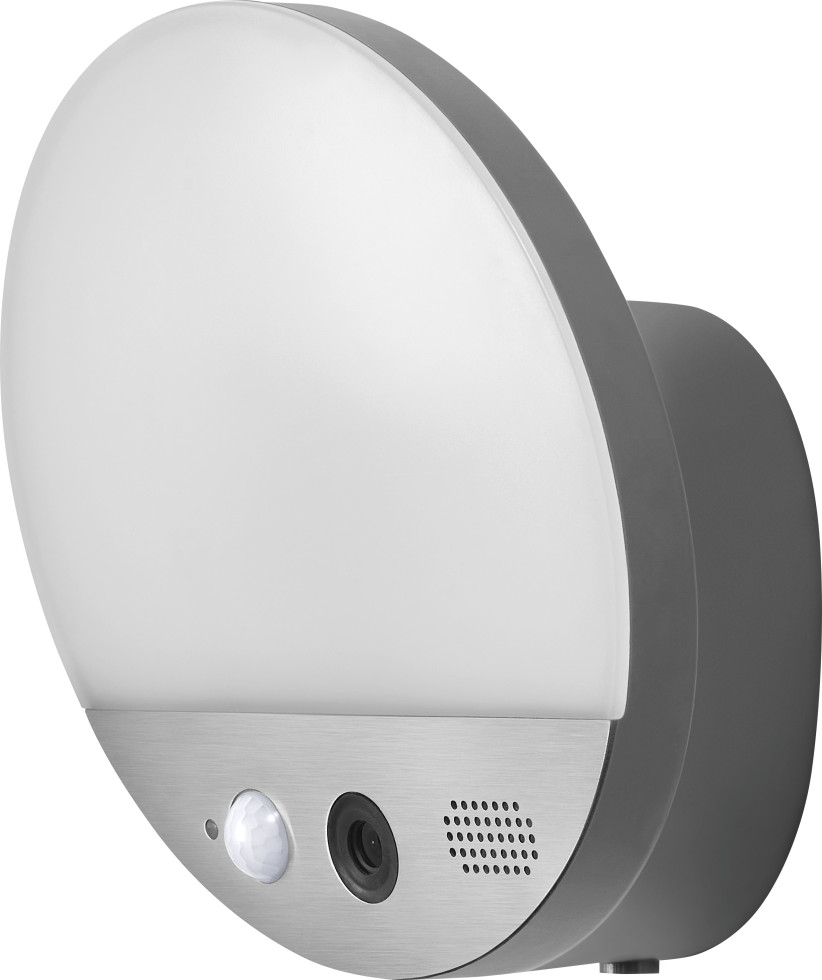 Ledvance Kameraleuchte Smart+ WiFi Wall Round Cam 15 W, 950 lm, 3000K, Sensor, Audio, IP44 GLO775321641