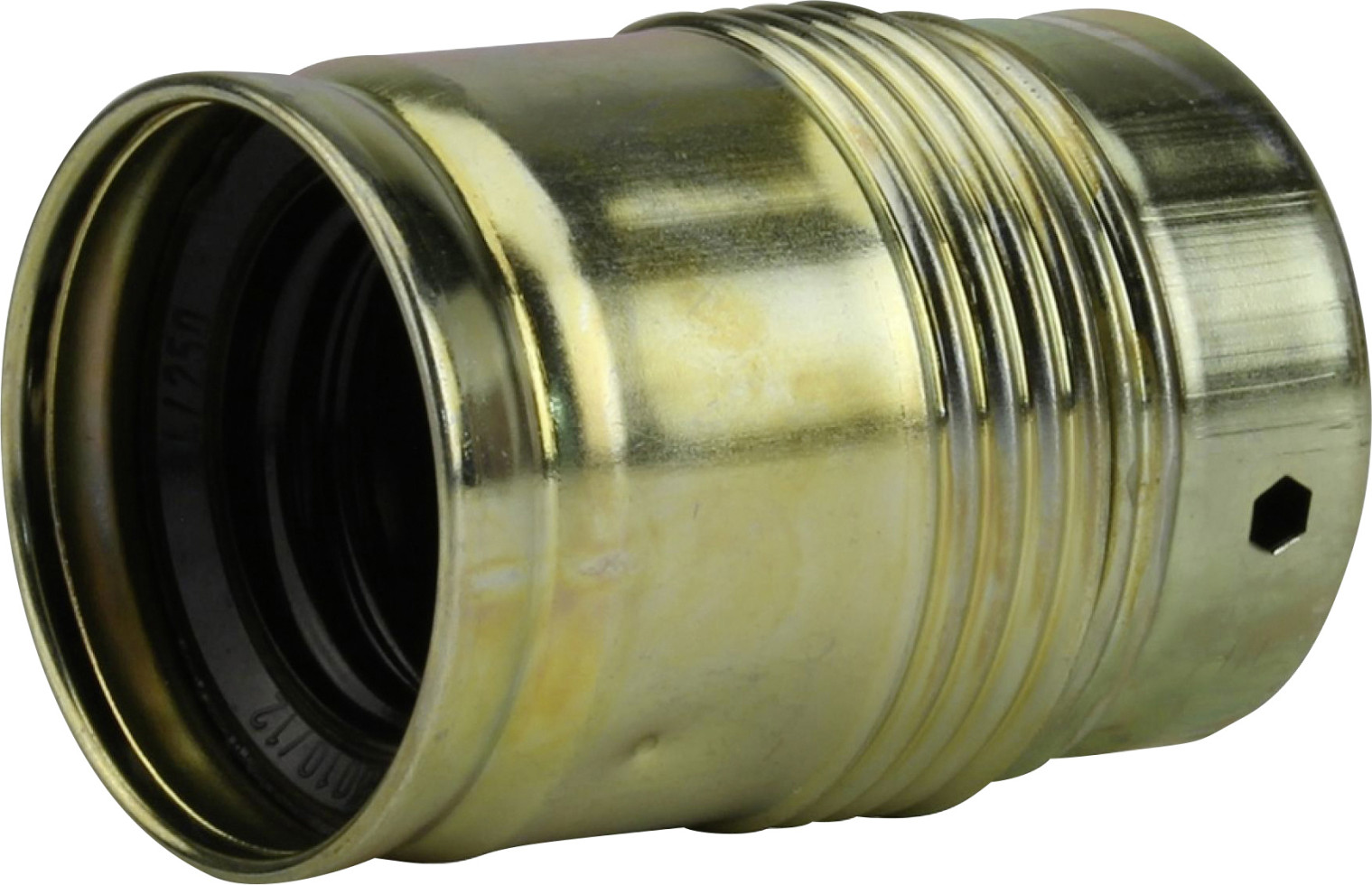 Lampen-Fassung Glattmantel E 27, messing