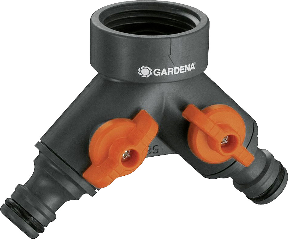 Gardena 2-Wege-Ventil für 1/2 Wasserhahn mit 3/4 Gewinde