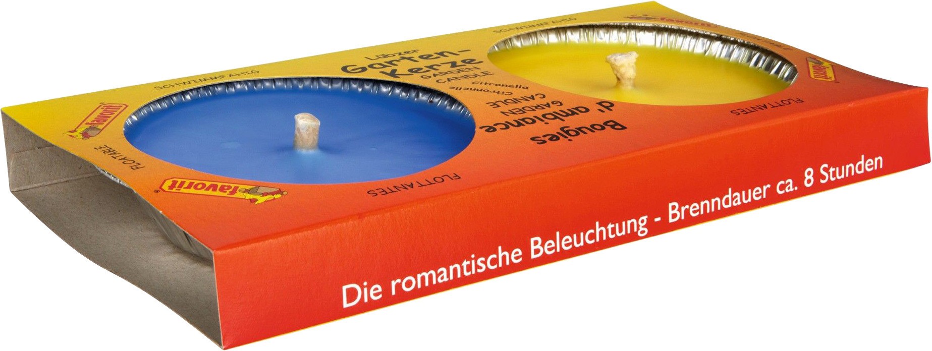 Favorit Schwimmkerze mit Citronella Wachs 2er Pack, bunt, Ø 110 mm GLO691400250