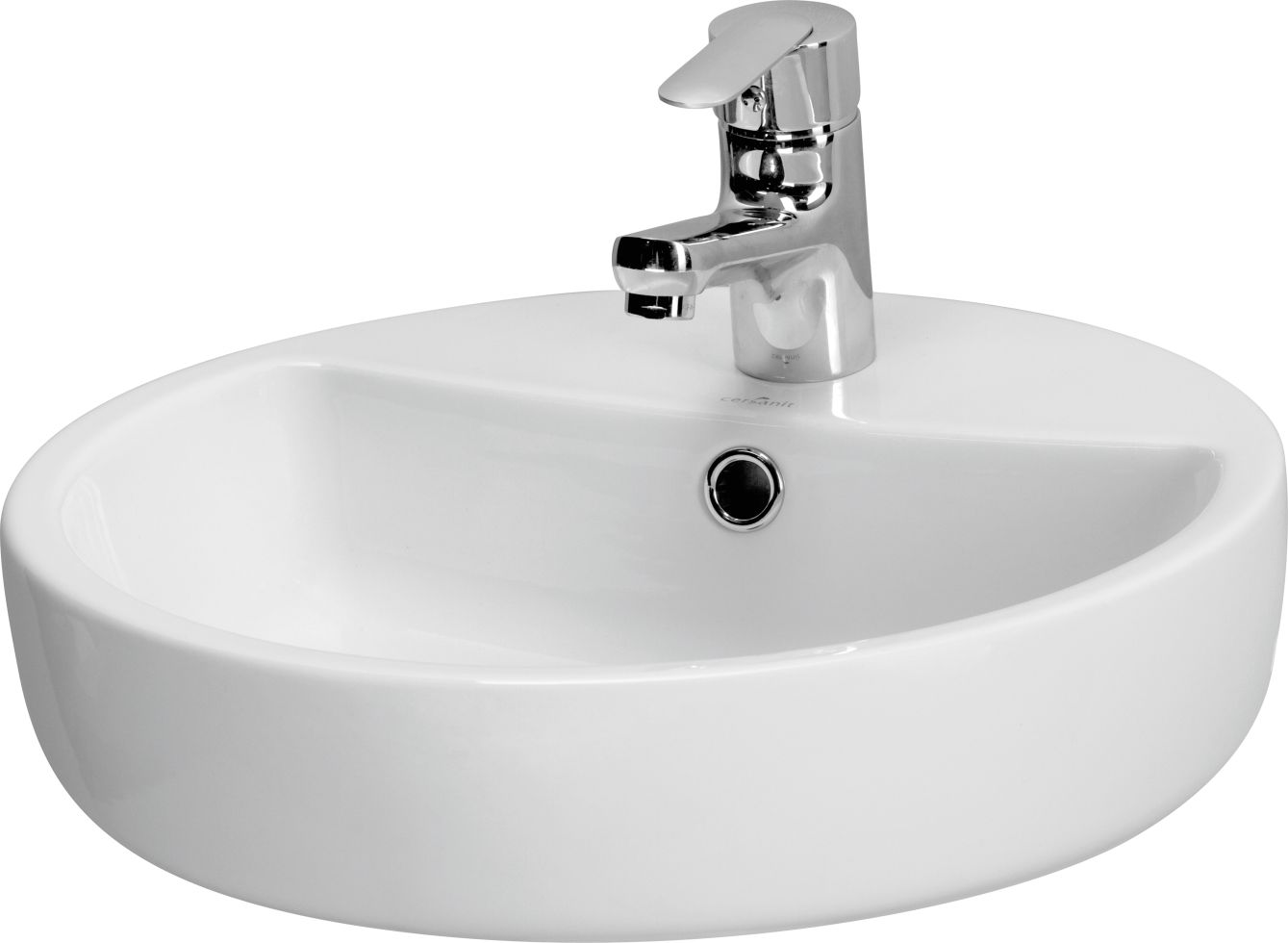 Cersanit Aufsatzwaschtisch Caspia 44 cm rund weiß