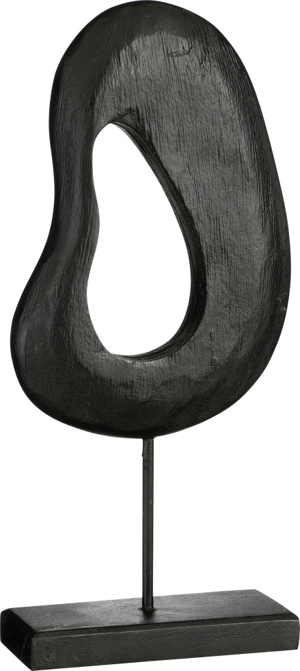 Mica Dekorationobjekt Pastina schwarz Mangoholz 16,5 x 37,5 cm