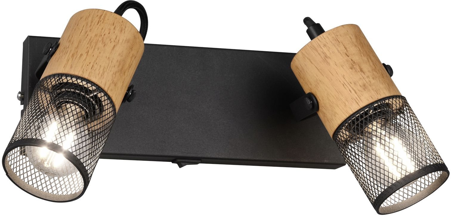 Trio Leuchten 2er Spot Tosh schwarz matt, Holz kaufen Globus Baumarkt