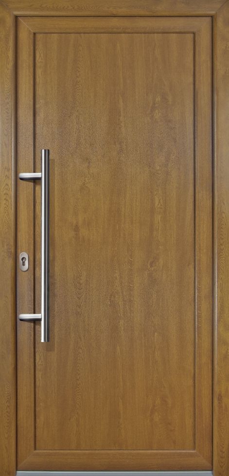 Meeth Haustür Signum PVC Exclusiv PVC Modell 01 88 x 208 cm, DIN links, weiß/golden Oak