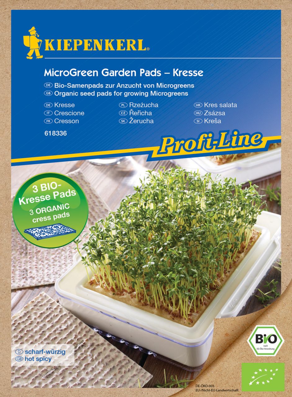 Pflanzen Kiepenkerl BIO Microgreen Pads Kresse Nachfüllpad GLO693109172