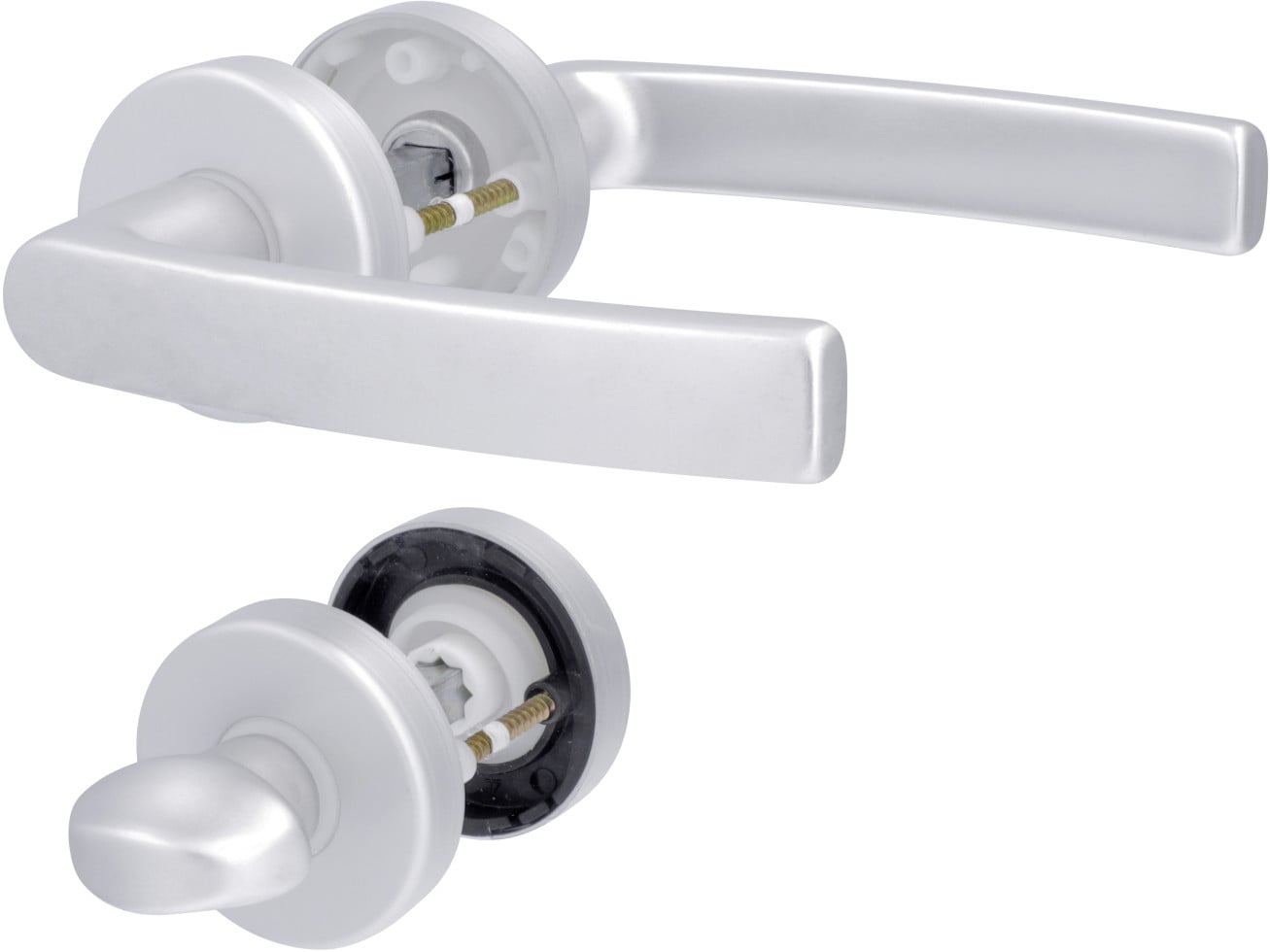 Alpertec WC-Rosettengarnitur Vanda Aluminium silber rund