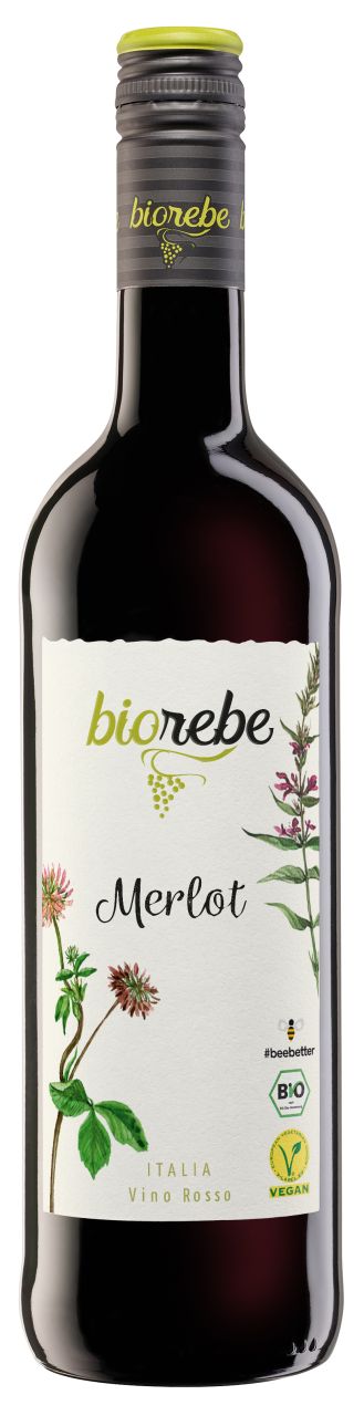 Peter Mertes Biorebe Rotwein Merlot trocken Italien 1 x 0,75 L bio/vegan GLO642021531