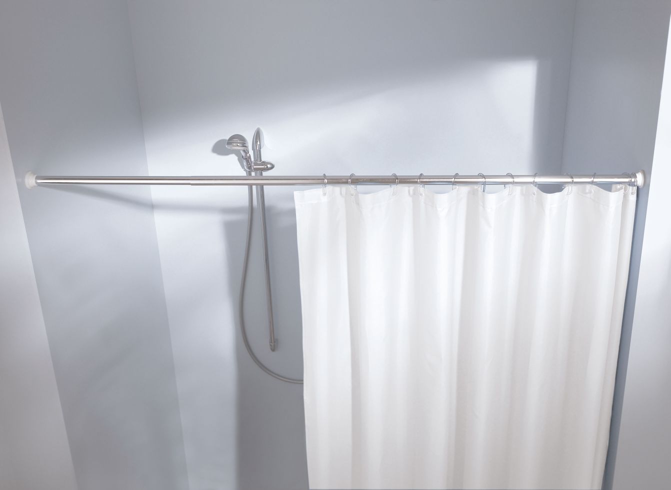 Kleine Wolke Federstange für Duschvorhang 75 - 125 cm / Ø 2,1 cm / chrom