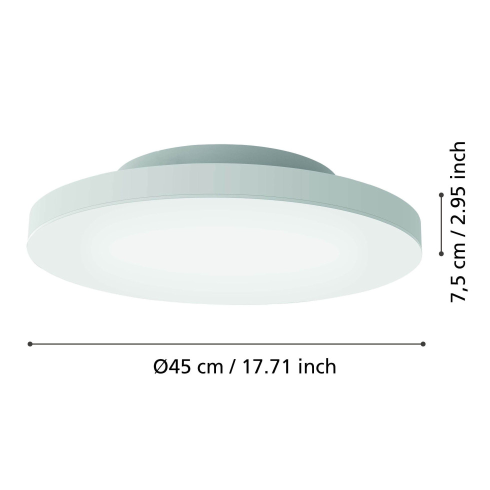 EGLO Connect LED Deckenleuchte Turcona-C, 59,5 Cm, Dimmbar Mit RGB & Farbtemperaturwechsel – Smart Home-fähig Per App