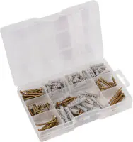 Connex Holzschrauben & Dübel Sortimentskasten - 155 tlg.