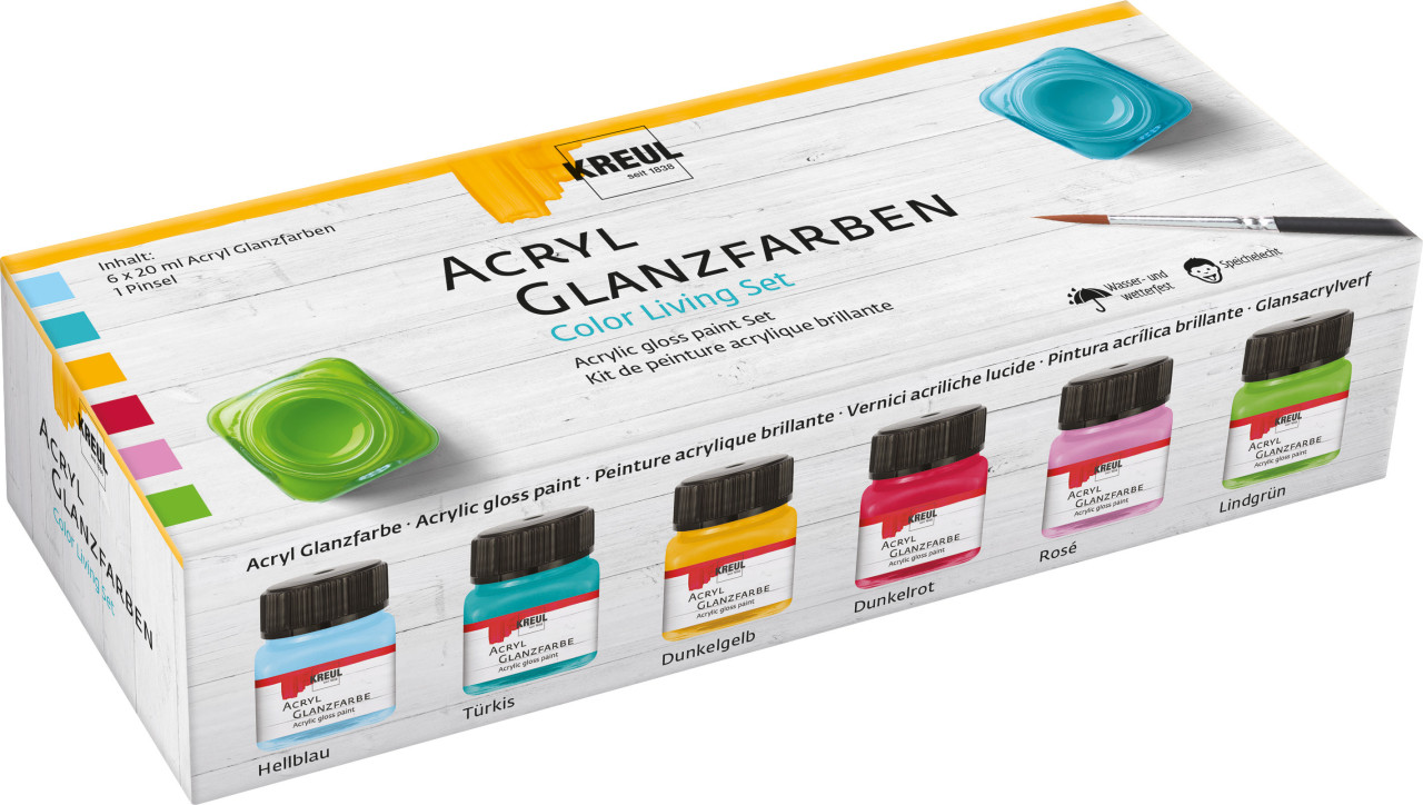 Kreul Acryl Glanzfarben Set Color Living 6 x 20 ml