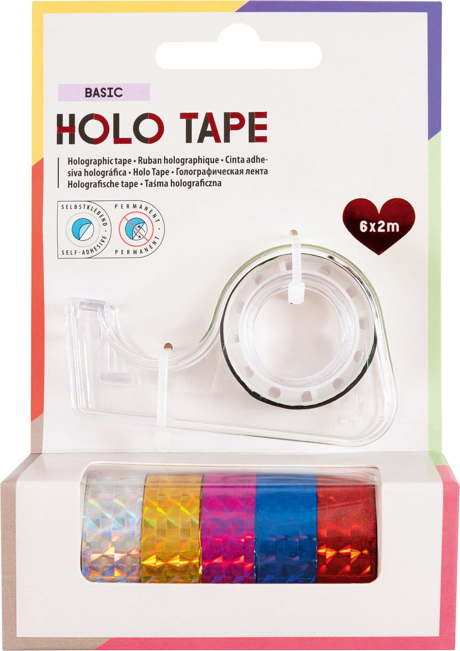 Glorex Klebefilm Holographischer 2 mm x 2 m 6 Rollen GLO663401633