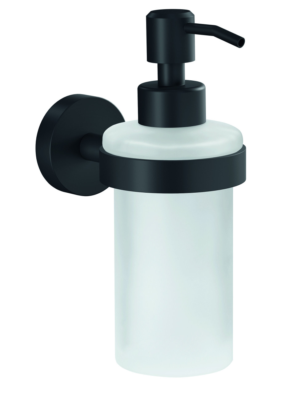 tesa Moon Black Seifenspender zum Hängen schwarz satiniertes Glas