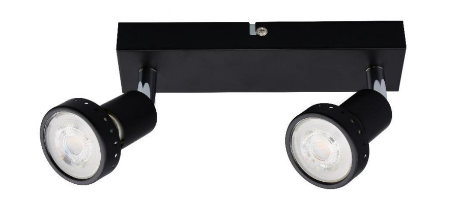 Primaster LED-Deckenlampe 2er Spot Chicago GU10 20 x 8 cm schwarz