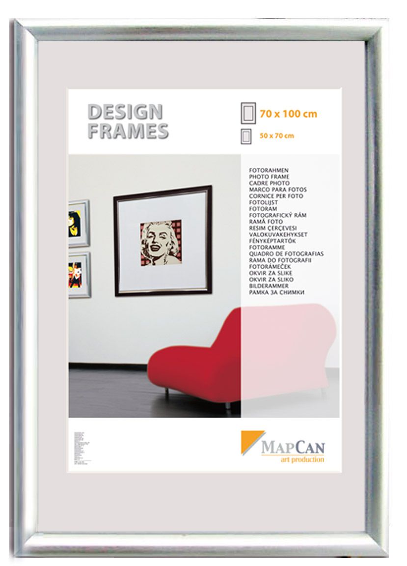 Kunststoff Bilderrahmen Design Frames silber, 50 x 60 cm