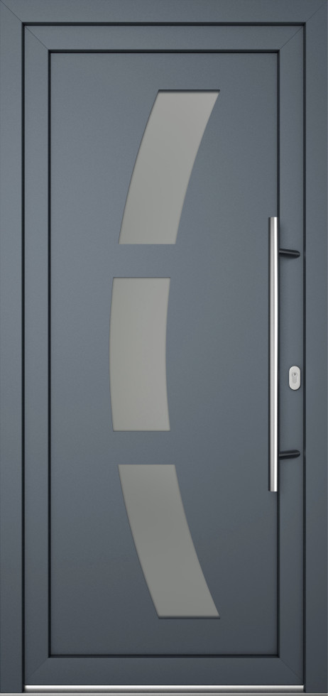 Meeth Haustür Optimal Pro PVC Modell 103 98 x 200 cm DIN Rechts weiß/titan