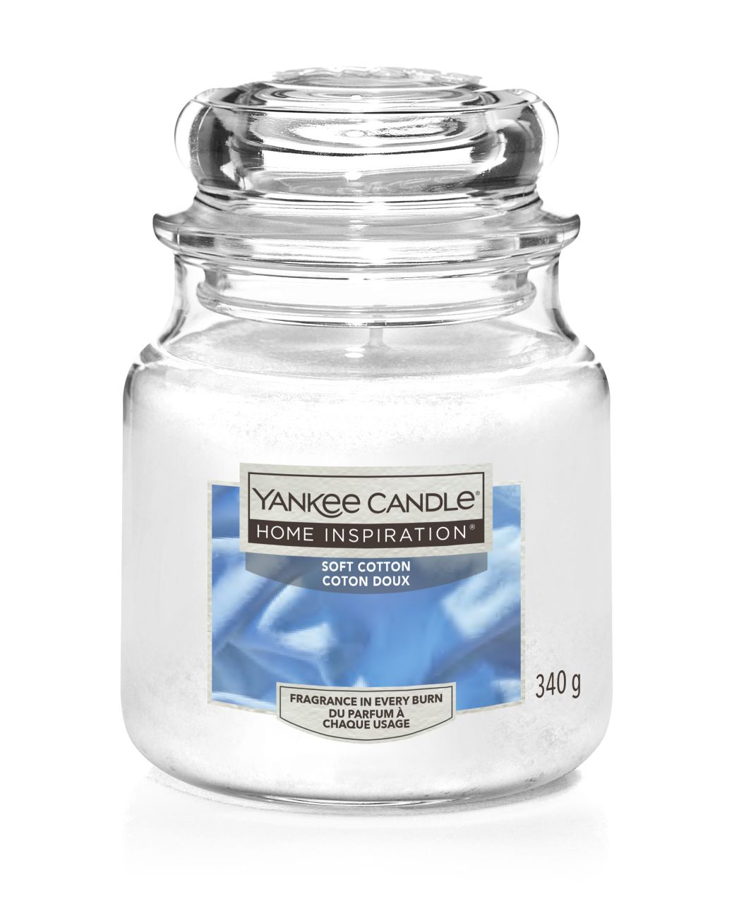 Yankee Candle Duftkerze Mittleres Glas Soft Cotton 340 g, weiß