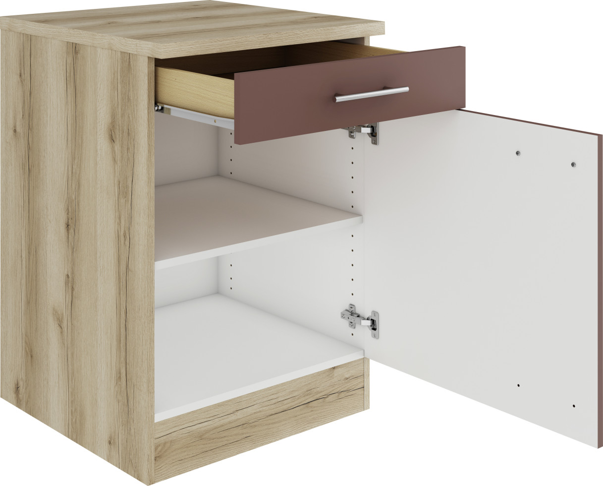 Optifit Unterschrank Bari 407 rostrot/eiche 60 cm
