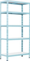 Schwerlastregal Stahl 180 x 90 x 40 cm 5 Holzböden 600 kg hellblau
