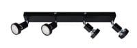Primaster LED-Deckenlampe 4er Spot Chicago GU10 46 x 8 cm schwarz