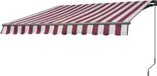 TrendLine Gelenkarm-Markise 3 x 2,5 m rot-weiß-schwarz gestreift