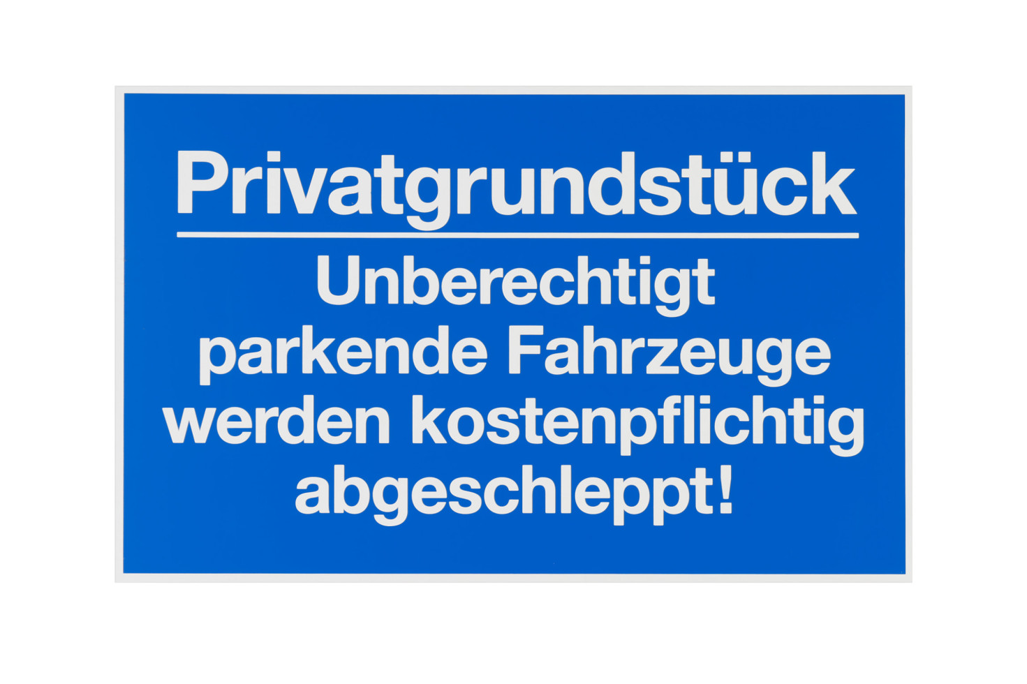 Conmetall Hinweisschild Privatgrundstück Unberechtigt parkende Fahrzeuge 40 x 25 cm GFM55a463eb6