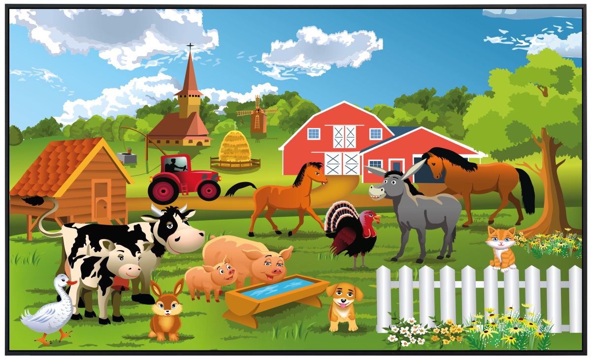 papermoon Infrarotheizkörper EcoHeat 60x120 cm 1200 Watt, Farm Kindermotiv