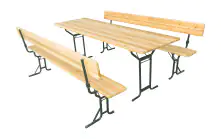 Bierzeltgarnitur mit Rückenlehne 220 x 70 cm natur 3-teilig