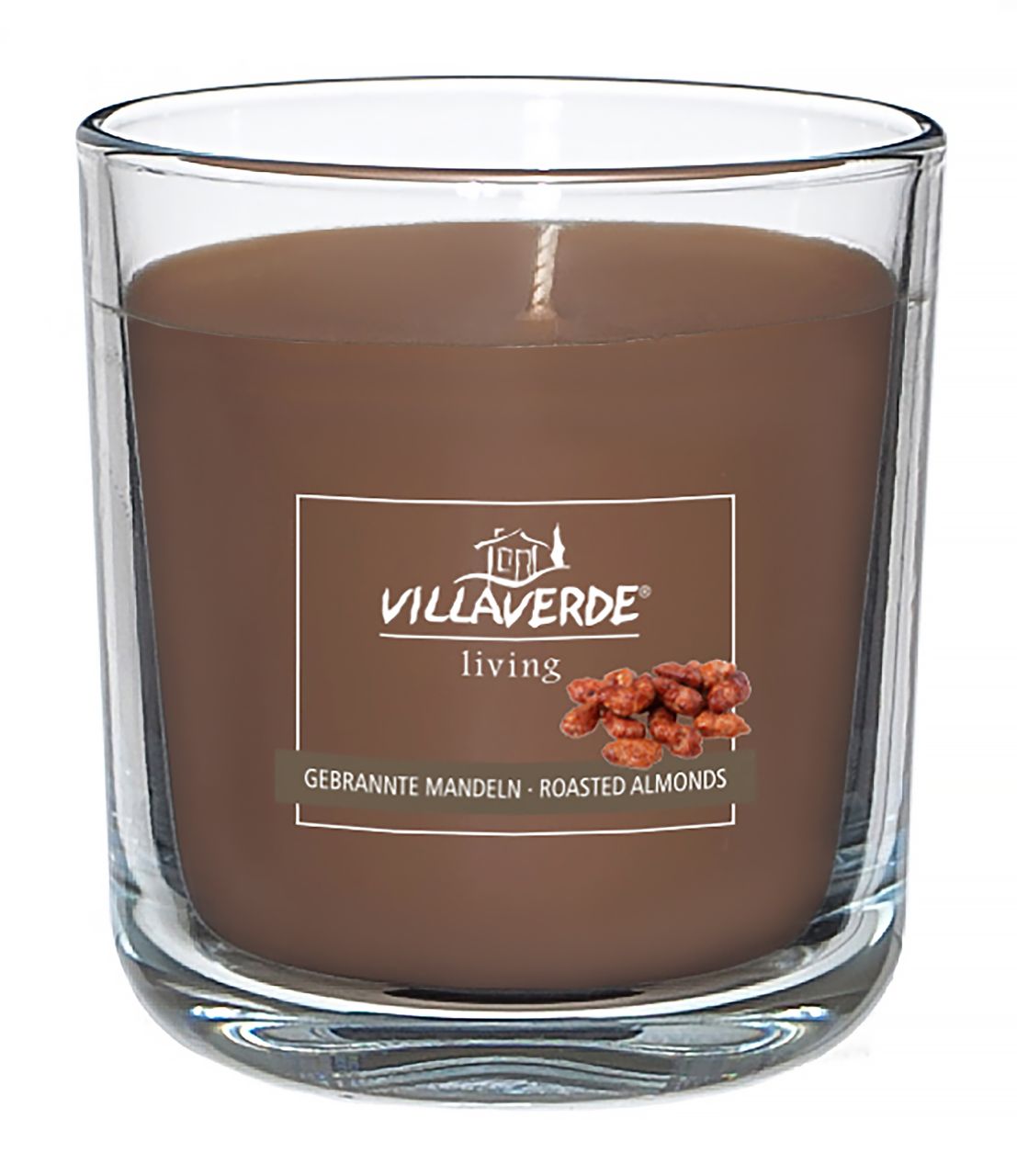 Villa Verde Duftkerze im Glas Gebrannte Mandeln, Höhe: 8,8 cm, Ø 8 cm GLO660200875