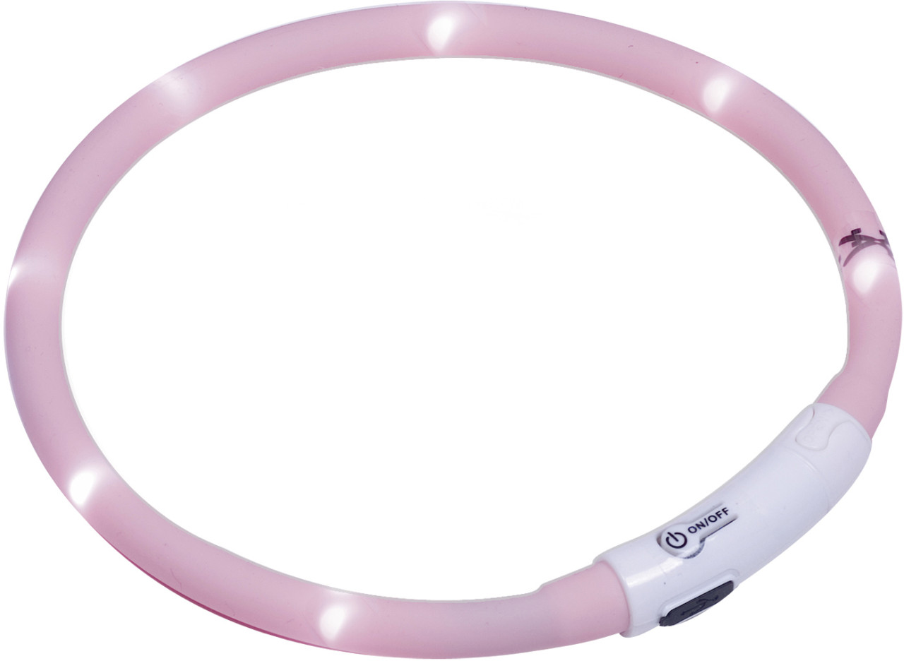 Nobby LED Leuchthalsband Puppy rosa für Welpen mit kurzem Fell GLO689306557