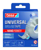 tesa doppelseitiges Klebeband Universal mit Nano Power 3 m x 20 mm