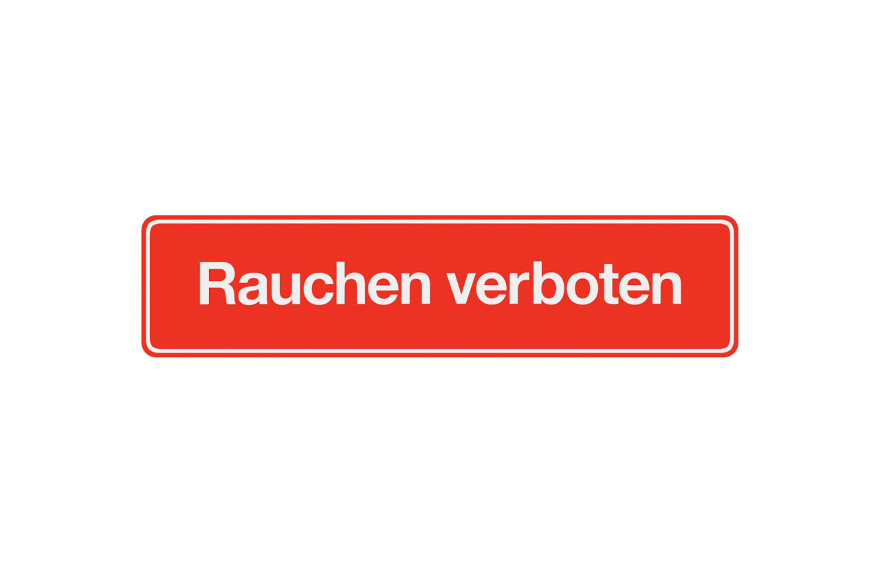 Conmetall Aufkleber Rauchen verboten PVC 20 x 4,8 cm rot/weiß