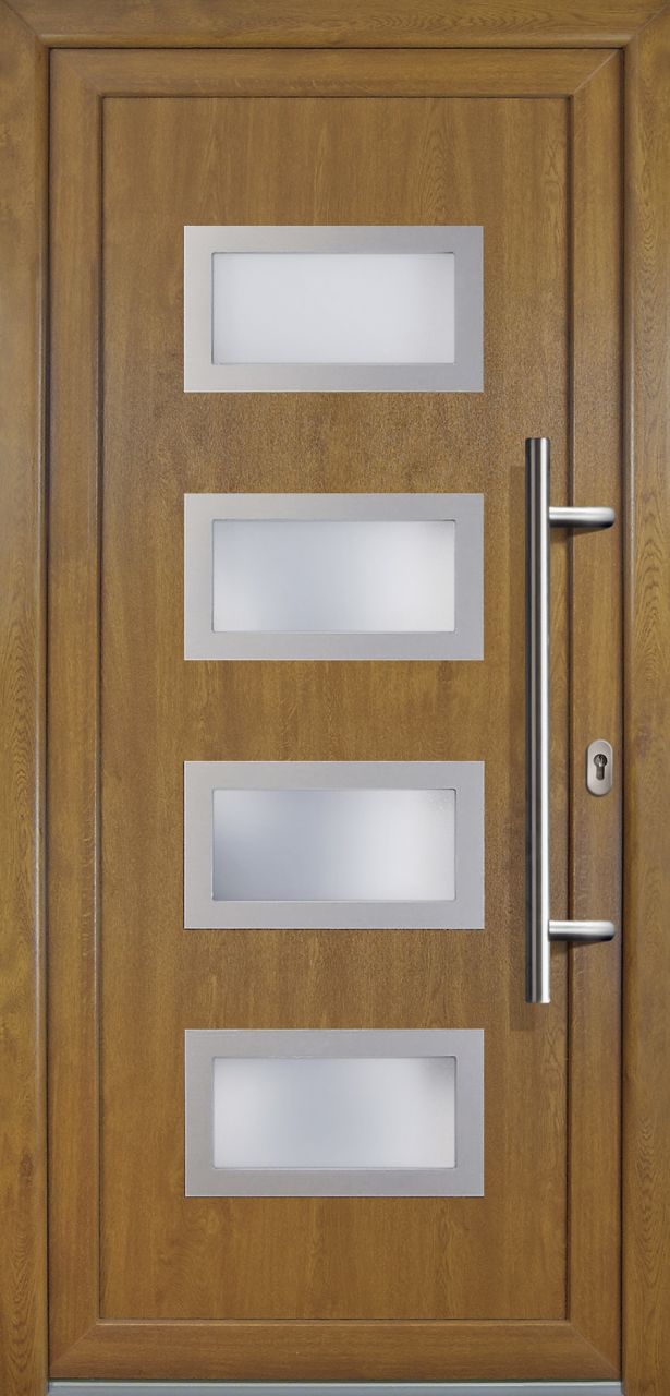 Meeth Haustür Signum PVC Exclusiv PVC Modell 92 108 x 208 cm, DIN rechts, Golden Oak