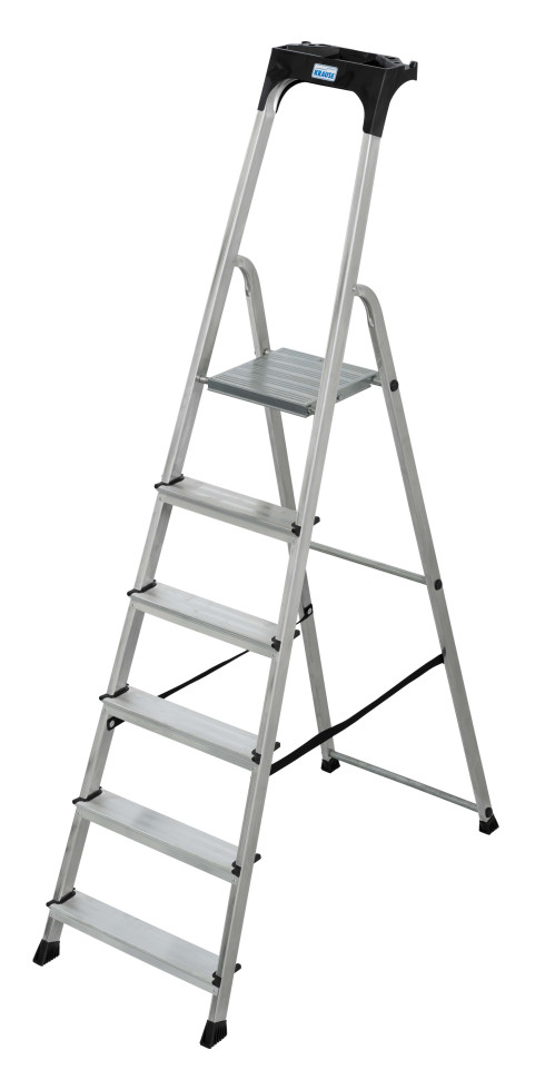 Krause Aluminium Stufen-Stehleiter CORDA 6 Stufen mit Ablageschale 3,20 m