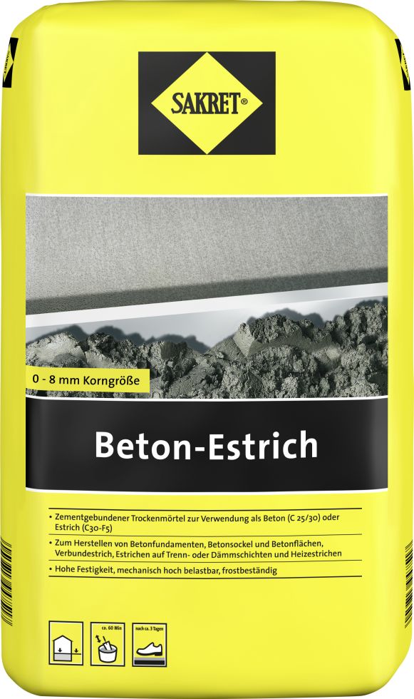 SAKRET Beton-Estrich 25 kg Sack grau 8,0 mm