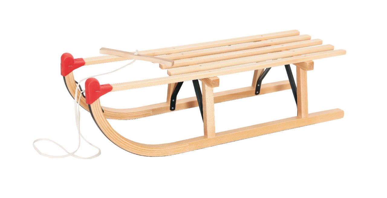 Holzschlitten Davos 100 cm mit Zugseil