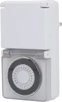 Tageszeitschaltuhr analog, mini, für außen, IP44, weiß
