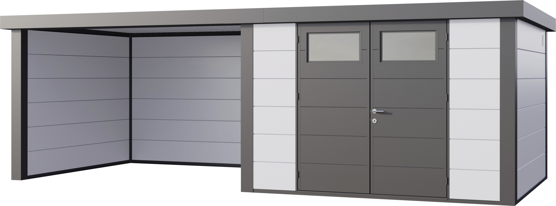 Telluria Gerätehaus Classico Lounge L 3330 links weiß 672 x 298 cm GFM8b0608411