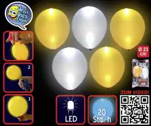 TIB Heyne LED Luftballons gold & silber 5 Stück