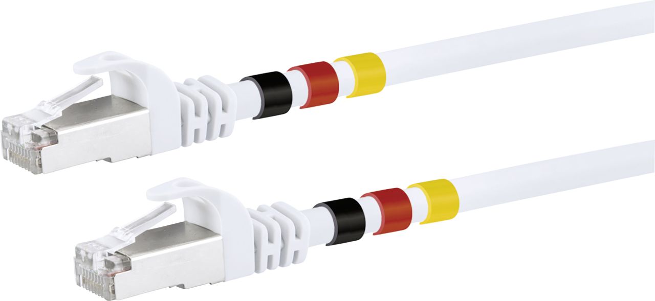 Schwaiger Netzwerkkabel CAT7 2x 3 Farbringe 2,5 m