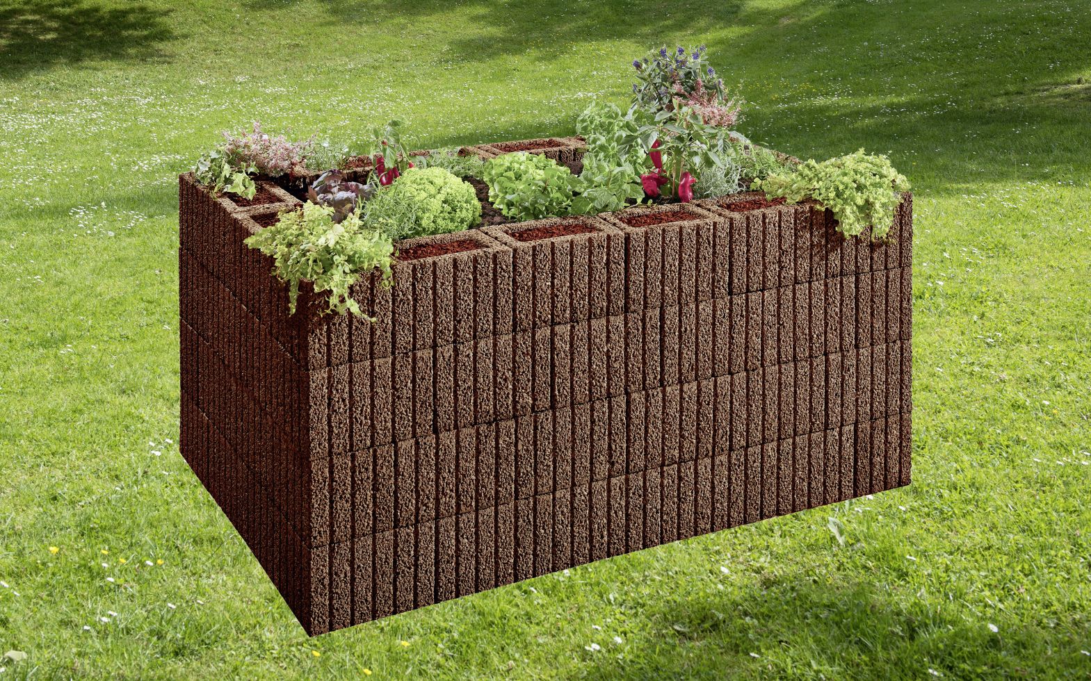 Kann HochbeetSet Pflanzstein Mini 170 x 110 x 80 cm braun kaufen