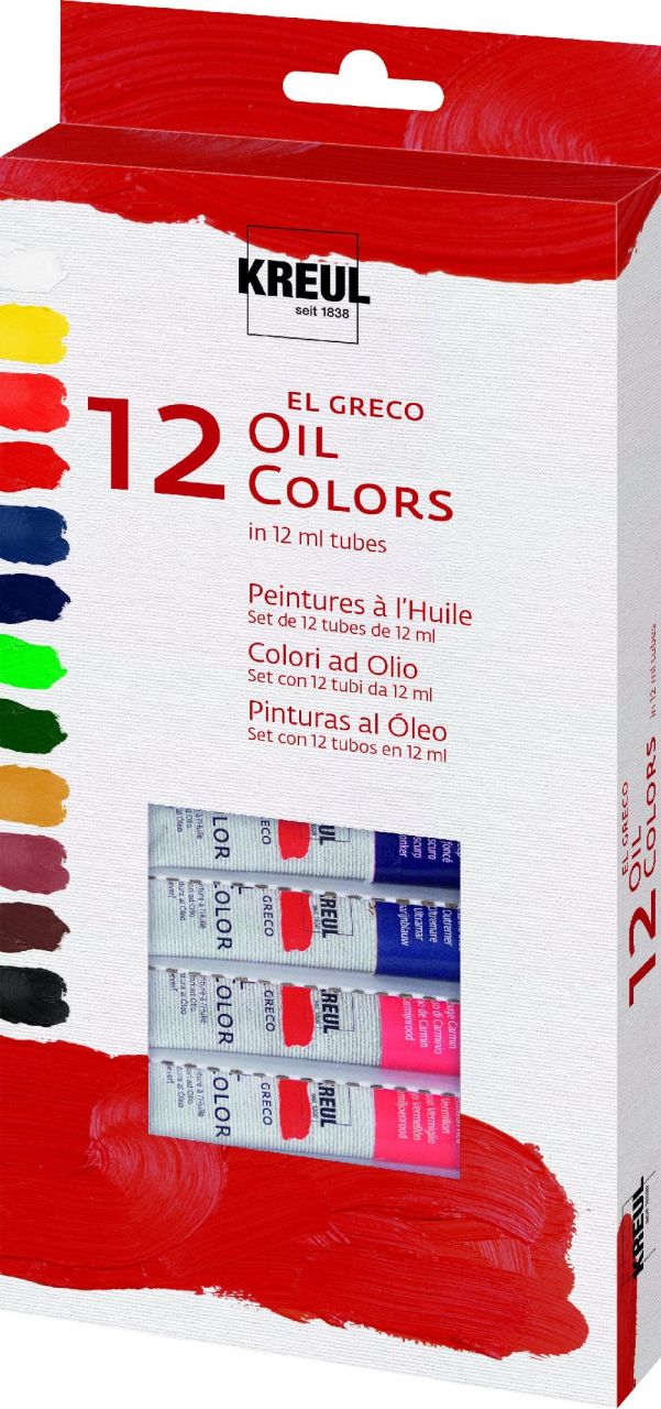 Kreul el Greco Ölfarben Set 12 x 12 ml Tuben GLO663200087
