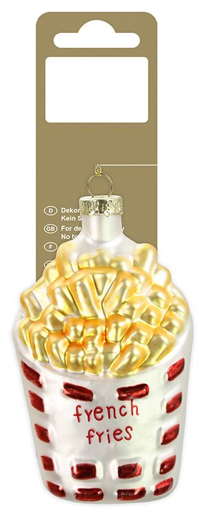 Rodermund Weihnachtsanhänger Pommestüte aus Echtglas 5,7 x 9,8 cm GLO660157681